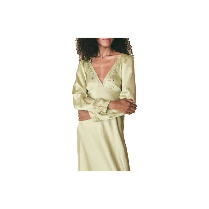 DOEN Long-Sleeved Dresses Women's Pistachio Green-2