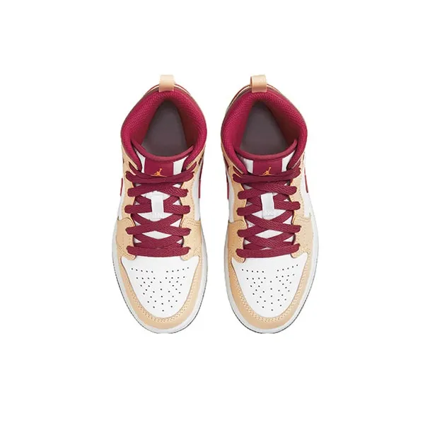 Jordan 1 Mid Light Curry Cardinal PS-3