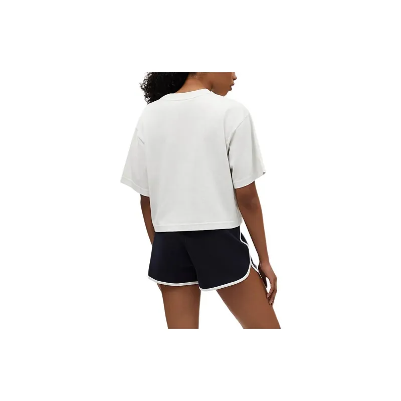 COACH Solid Color Crew Neck Pullover Cropped Short Sleeved T Shirt Women's White-2