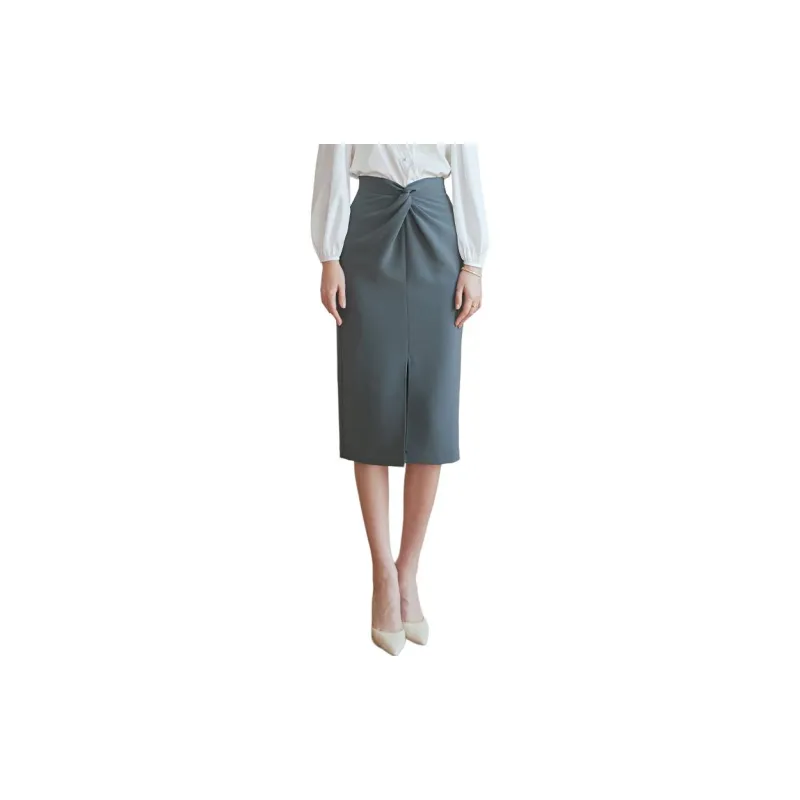 ROEYSHOUSE Casual Long Skirts Women's Gray-3