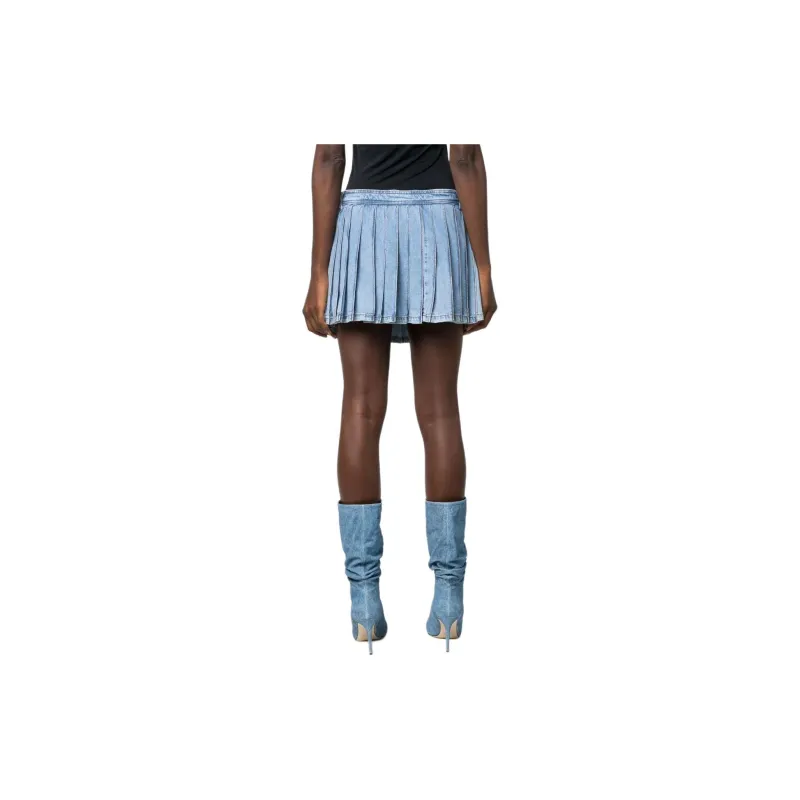 MOSCHINO Pleated Layered Denim Shorts-2