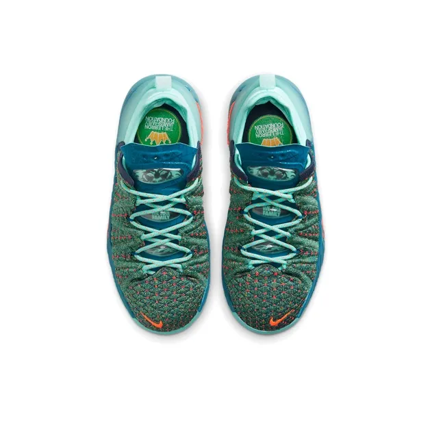 Nike Lebron 18 We Are Family Slip Resistant Cushioning Low Top Performance Basketball Shoes Lake Green Teenagers-3