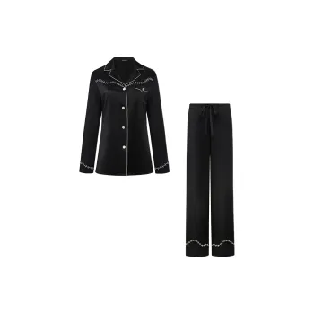 SILKY MIRACLE FW24 Pajama Set Women's Sparkling Black Set