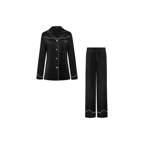 SILKY MIRACLE FW24 Pajama Set Women's Sparkling Black Set