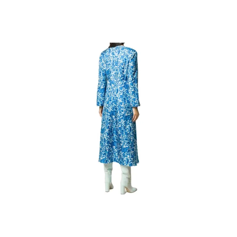 Valentino Long-Sleeved Dresses Women's Blue-2
