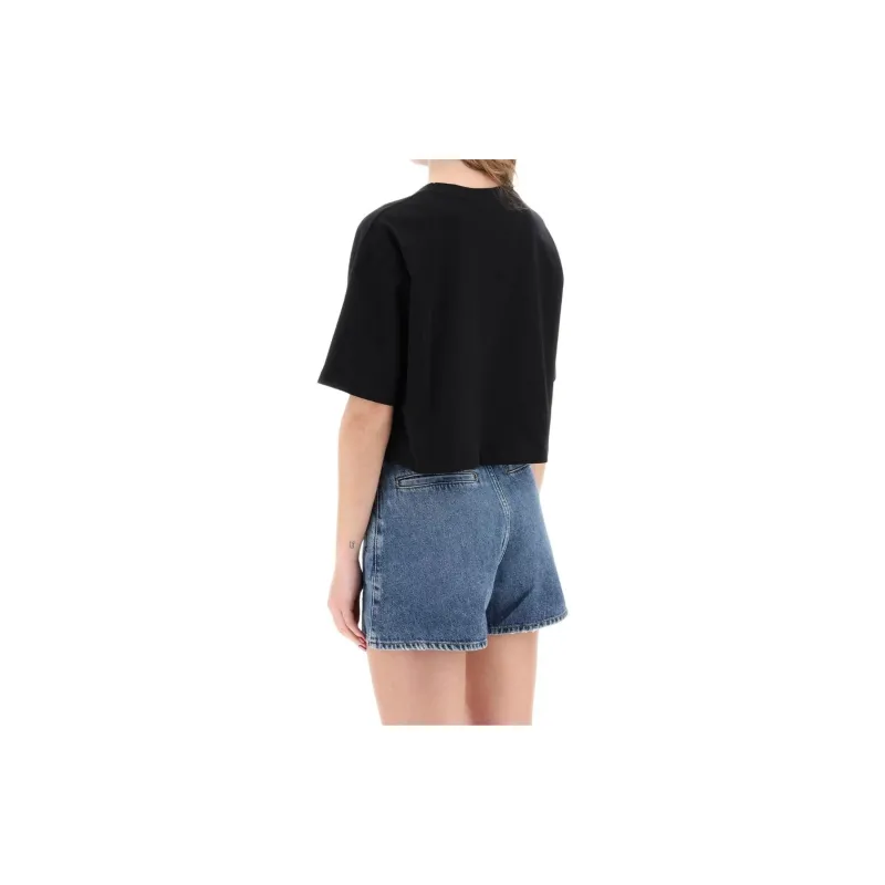 BALMAIN Cropped Logo T shirt-3