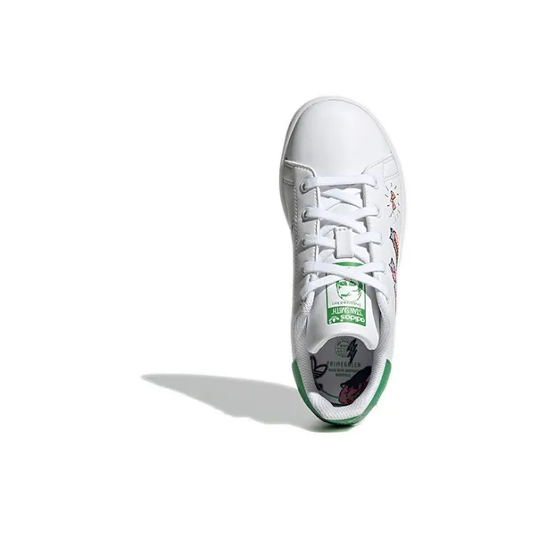 Adidas Originals STAN SMITH Collection C Low-Top Skateboard Shoes White Green Red Children Aged 3-7 Years Old-4