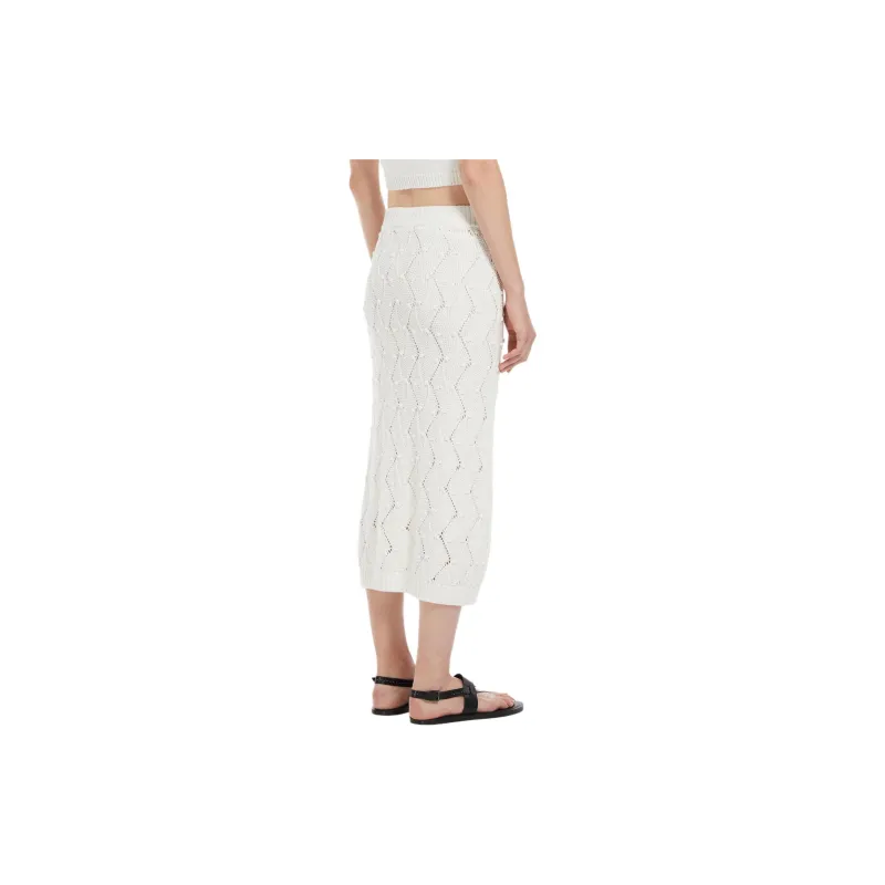 MaxMara Casual Long Skirts Women's White-3