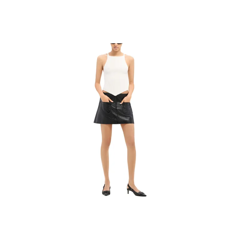 COURREGES 2-Pocket Vinyl Mini Skirt-1