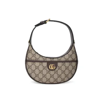 GUCCI Ophidia Canvas With Leather Trim Canvas Bag Portable Crossbody Bag Shoulder Bag Extra Mini Women's Beige & Ebony