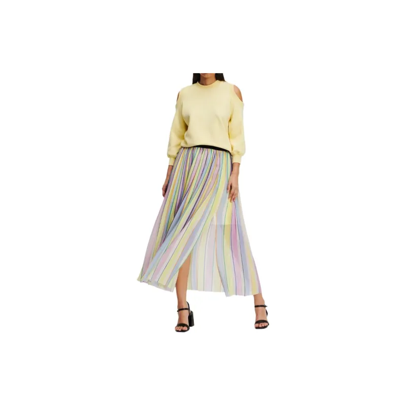 KARL LAGERFELD / Karl Lagerfeld Jeans Pleated Striped Maxi Skirt-1