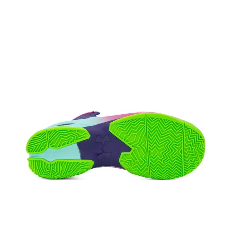 Under Armour Curry 2 Mid-Top Performance Basketball Shoes Pink Purple Blue Teenagers-4
