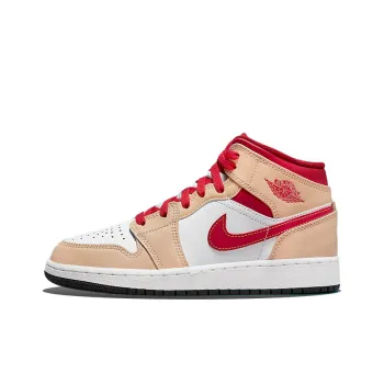 Jordan 1 Mid Light Curry Cardinal GS