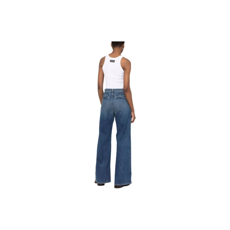 NILI LOTAN Wide leg Bleach effect Denim Jeans-2