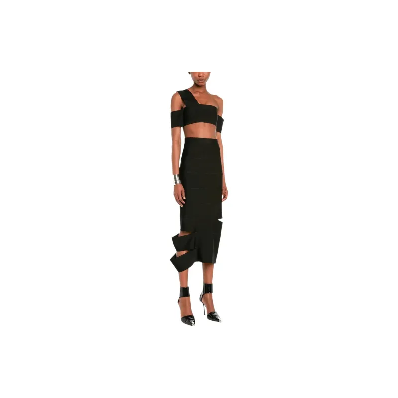 Alexander McQueen Cut out Panelled Pencil Skirt-2