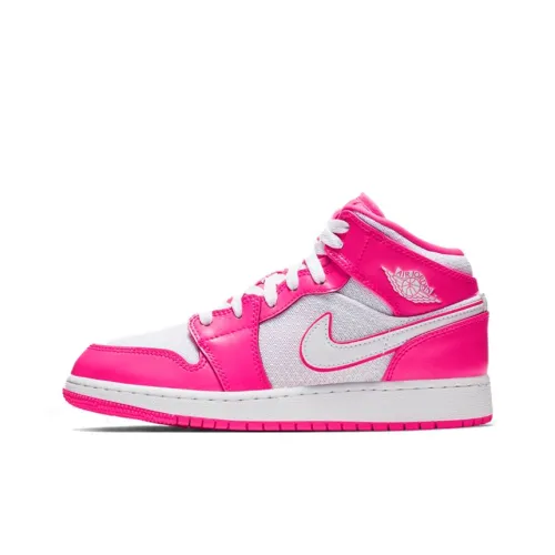 Jordan 1 Mid Hyper Pink White GS