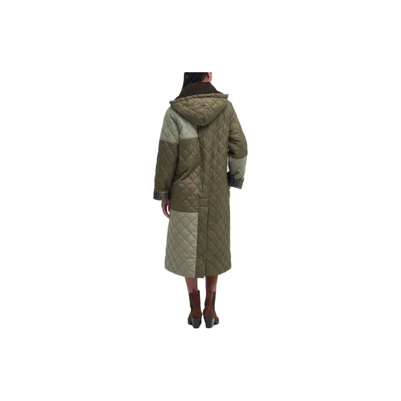 BARBOUR x GANNI Collaboration Burghley Quilted Jacket Jackets Coats Women's Green-2