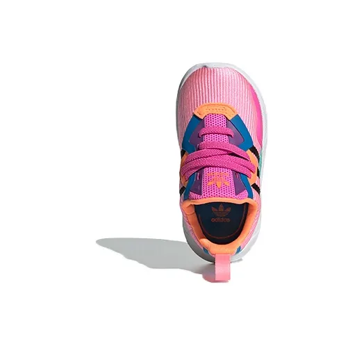 Adidas Originals Flex Collection El I Slip-Resistant Low-Top Toddler Shoes Pink Black And Blue Infant And Toddler-4