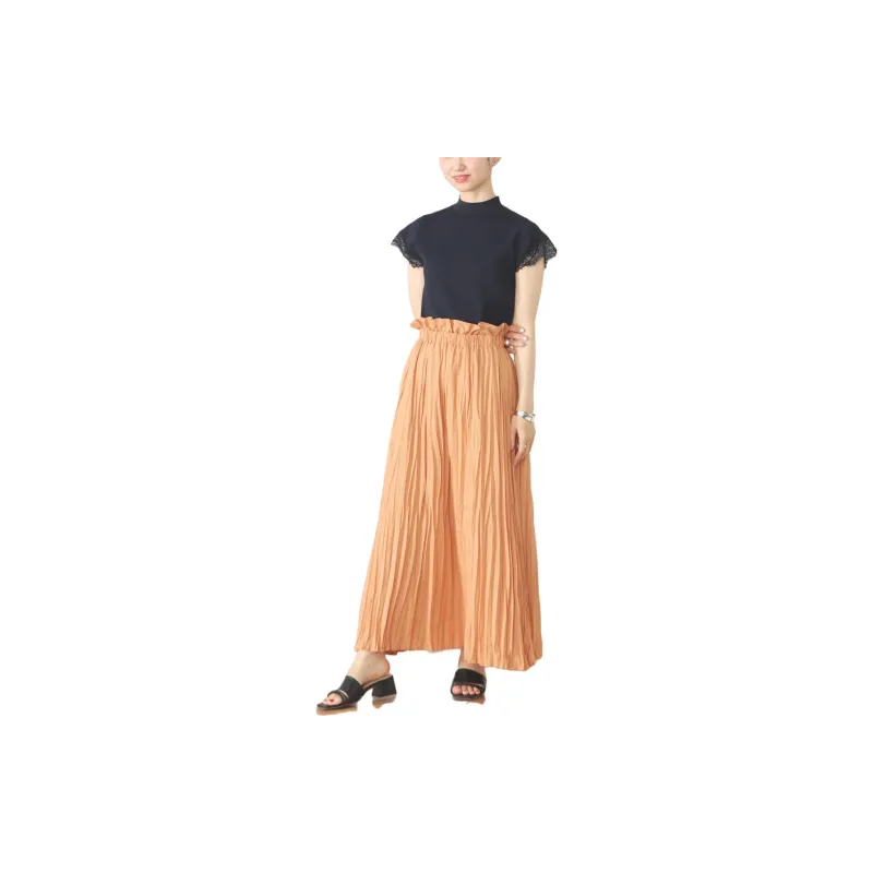 Beams Casual Long Skirts Women's Orange-3
