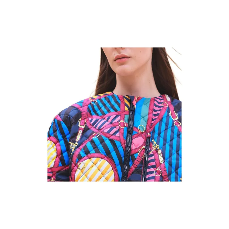 HERMES Jackets Coats Women's Cyan Blue-4