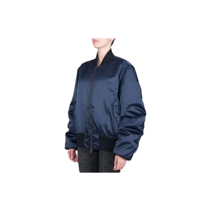 Balenciaga Wave Logo Bomber Jacket 'Blue'-1
