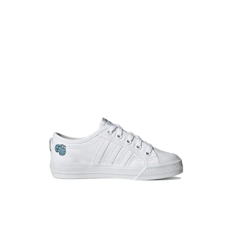 Adidas Originals NIZZA Series C Abrasion Resistant Low Top Skateboard Shoes White Children Aged 3 7 Years Old-1