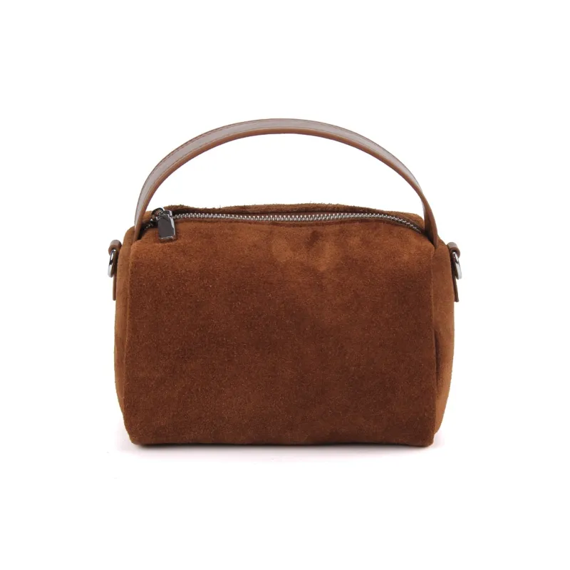 YOCAMU Matte Cowhide Leather Handbag Crossbody Bag Advanced Touch Unisex Wicker Pine Green-13