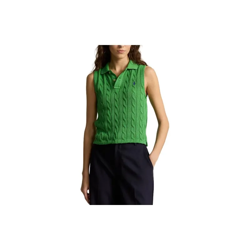Polo Ralph Lauren Cable-knit Cotton Polo Top-3