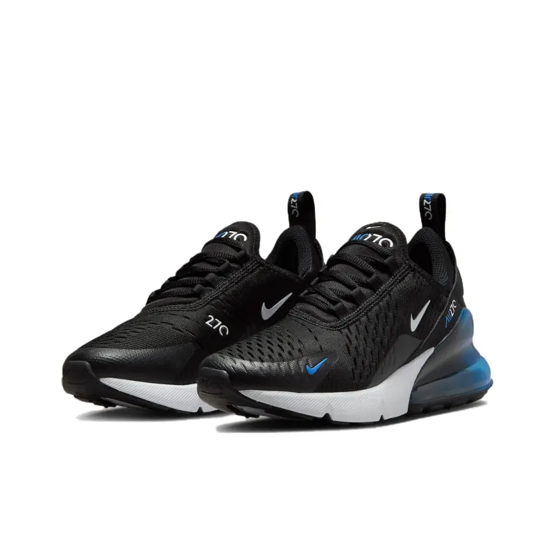 Nike Air Max 270 Anti-Slip Wear-Resistant Low-Top Kids' Running Shoes Black Blue Teenagers-1