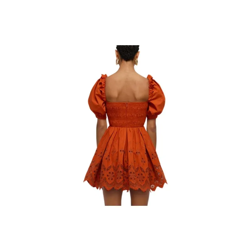 Self portrait Short Sleeved Dresses Women's Orange-2