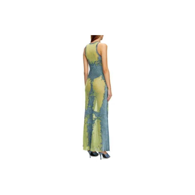 DIESEL SS24 Sleeveless Dress Women's Yellow Blue-2