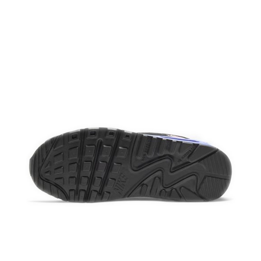 Nike Air Max 90 Fury GS Black on Black Blue- shops 6.5Y