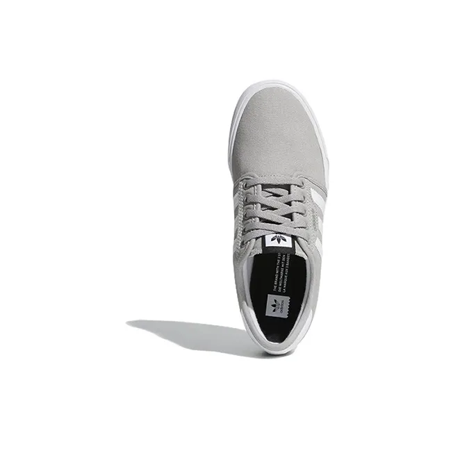 Adidas Originals Seeley K Lightweight And Wear resistant Low Top Kids' Skateboarding Shoes Gray White Kids'-4