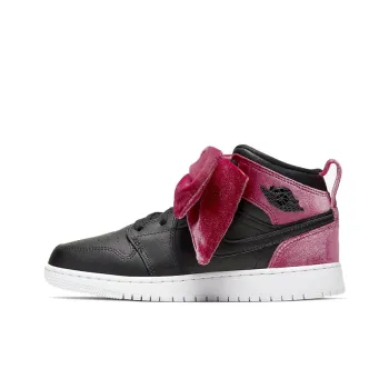 Jordan 1 Mid Bow Black Noble Red GS