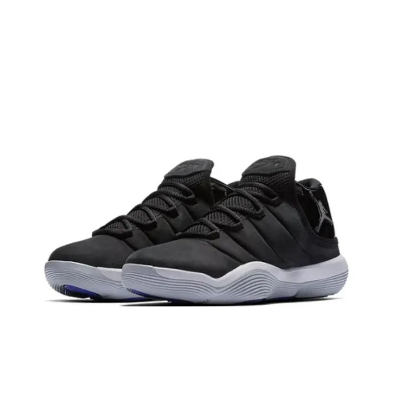 Jordan Super.Fly Abrasion Resistant Mid Top Children's Basketball Shoes Black Unisex-2
