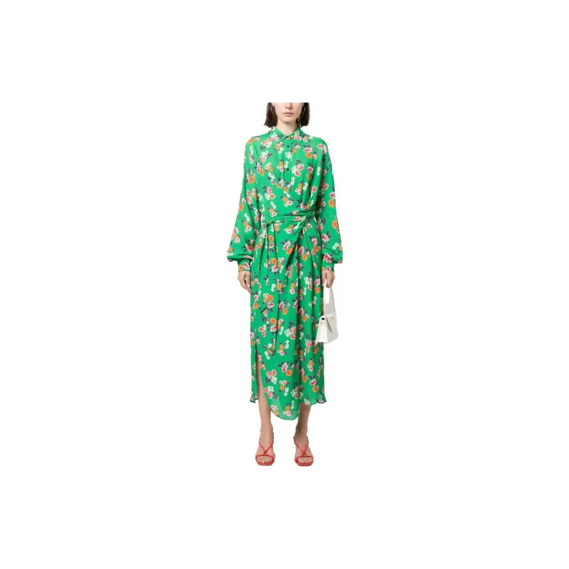 MSGM Floral-print Knotted Shirt Dress-1