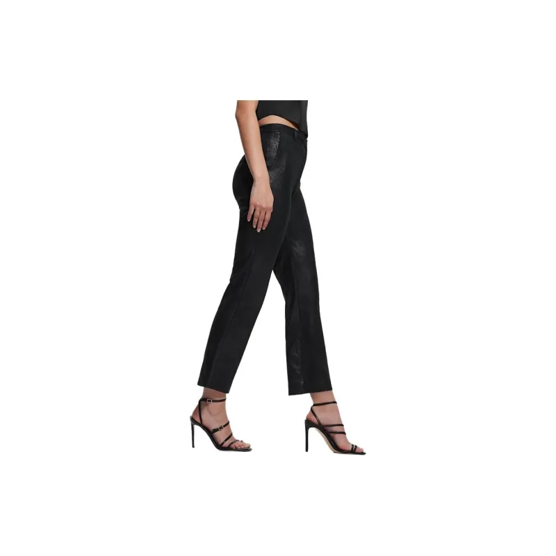 GUESS SS24 Eco Zoe Faux-Suede Straight Pants Casual Pants Women's Black-3