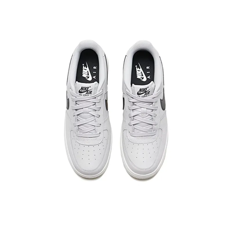 Nike Air Force 1 Slip Resistant Lightweight Cushioning Low Top Kids' Skateboarding Shoes Black Gray Teenagers-2