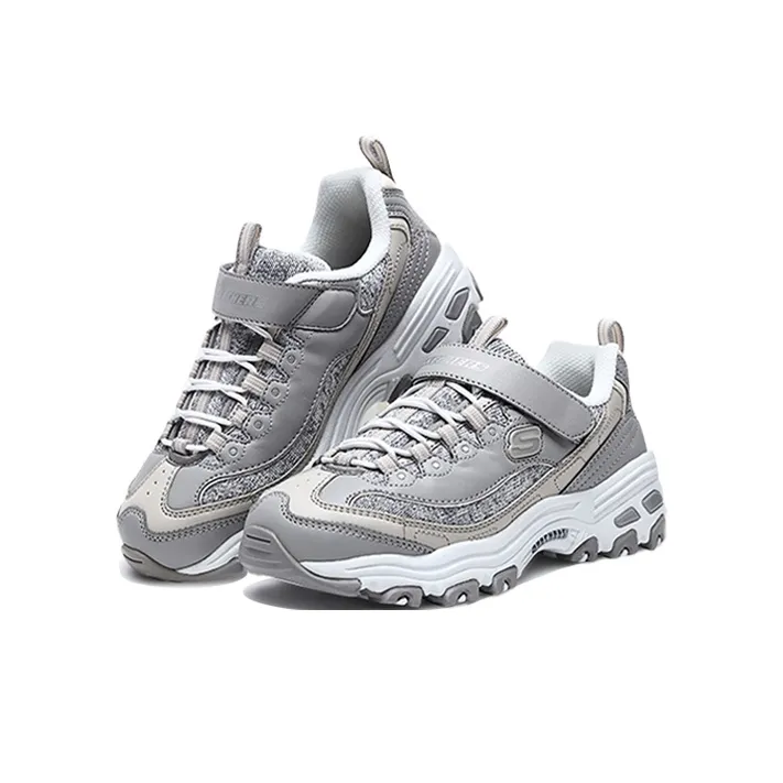 Skechers D'LITES Series Abrasion Resistant Slip Resistant Shock Absorbers Kids Lifestyle Shoes Gray Teenagers-1