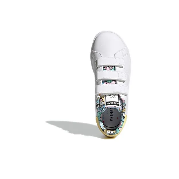 Adidas Originals STAN SMITH Collection Low Top Kids' Skateboarding Shoes White Yellow Children Aged 3 7 Years Old-4