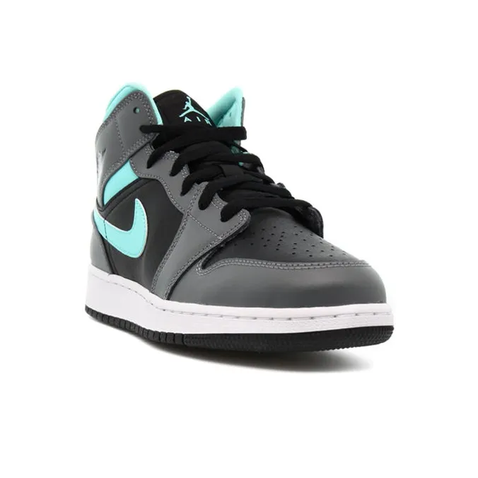 Jordan 1 Mid GS Grey Aqua-2