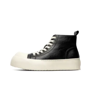 Chi Wolf Abrasion Resistant Mid Top Skateboard Shoes Unisex Black