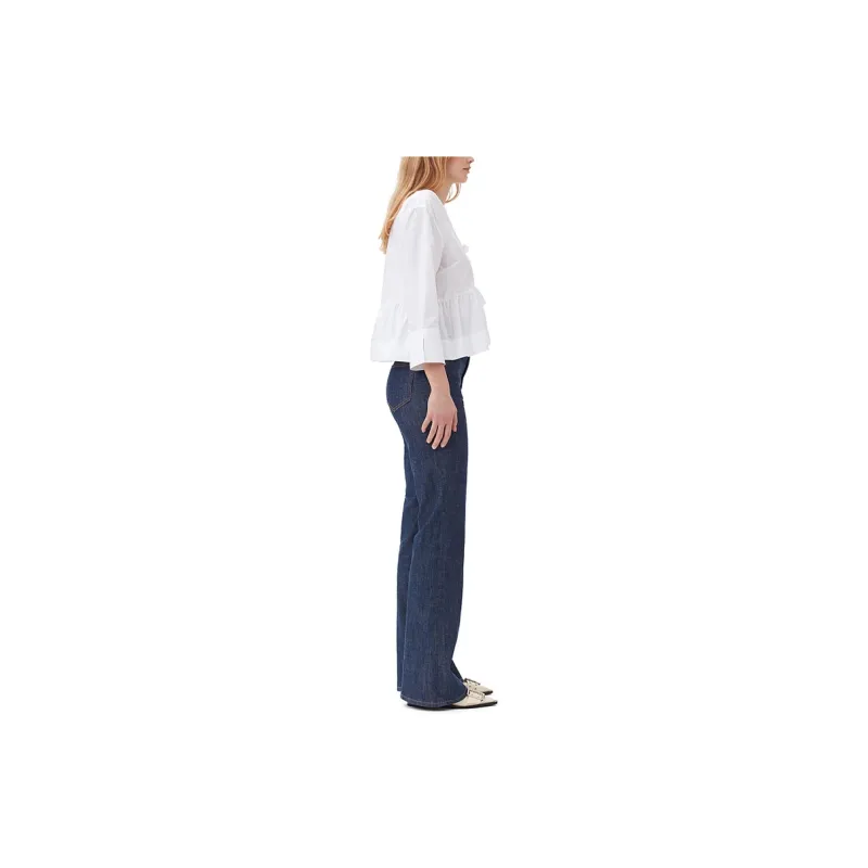 GANNI Tie String Peplum Blouse-3