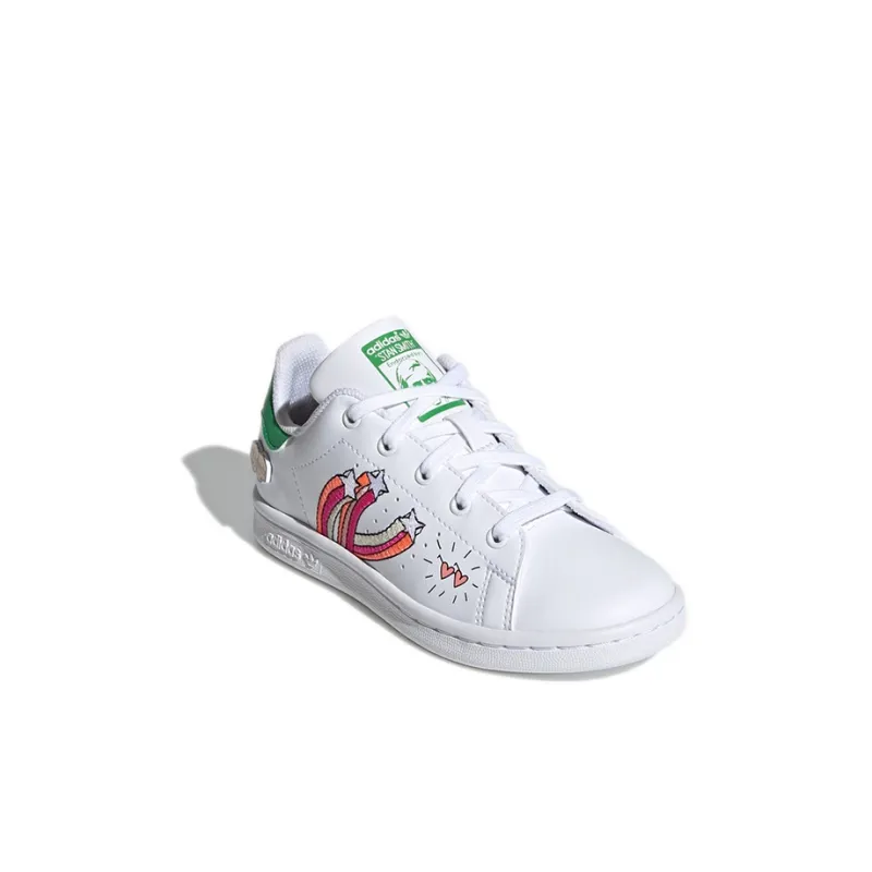 Adidas Originals STAN SMITH Collection C Low-Top Skateboard Shoes White Green Red Children Aged 3-7 Years Old-2