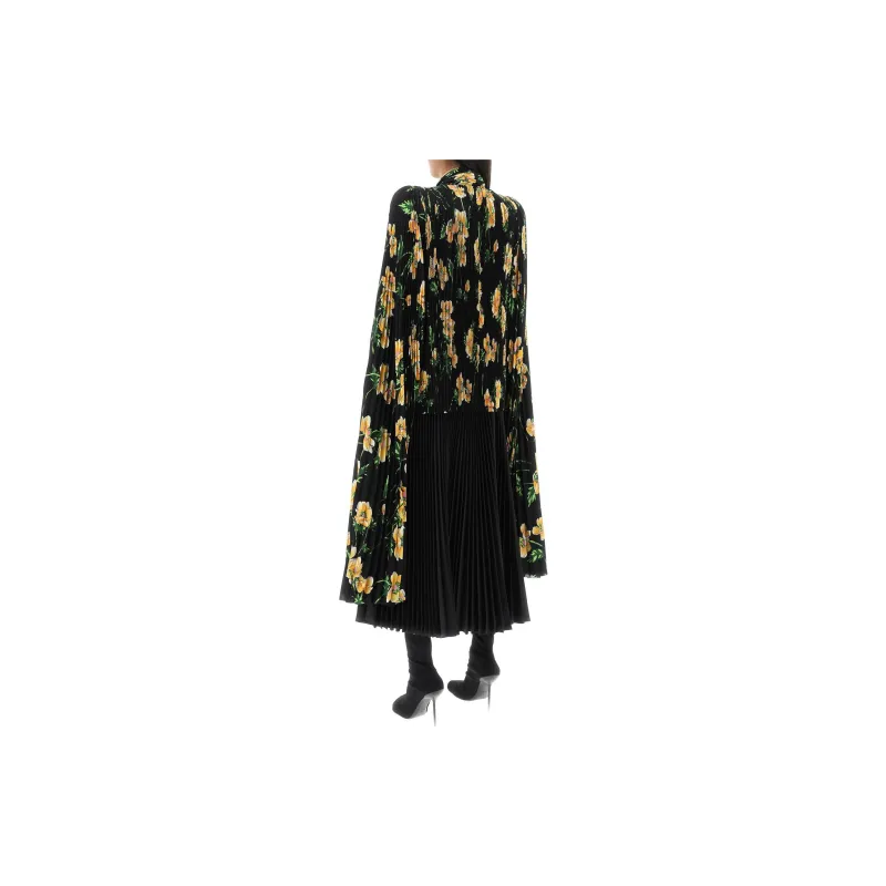 Balenciaga Floral Printed Pleated Scarf Blouse-2
