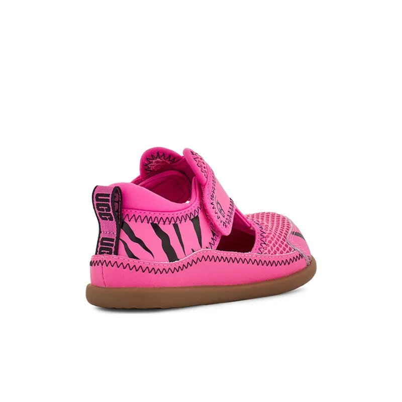 UGG Delta Closed Toe Tiger Stuffie Sandal Pink Carnation Children Aged 3-7 Years Old-3