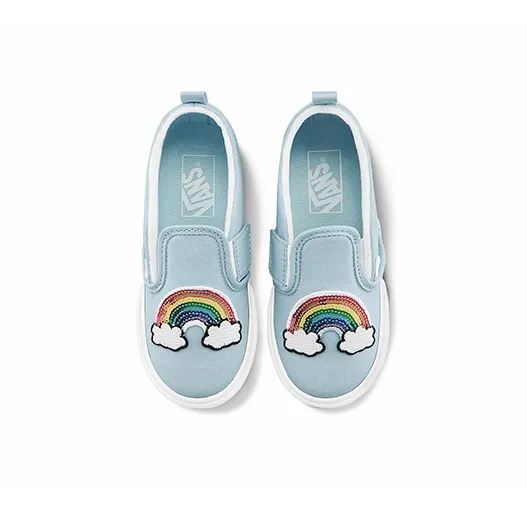 Vans Slip-on Anti-Slip And Wear-Resistant Breathable Low-Top Toddler Shoes Blue Infant And Toddler-3