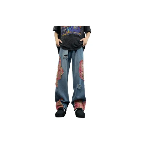 SZSX Jeans Unisex Blue