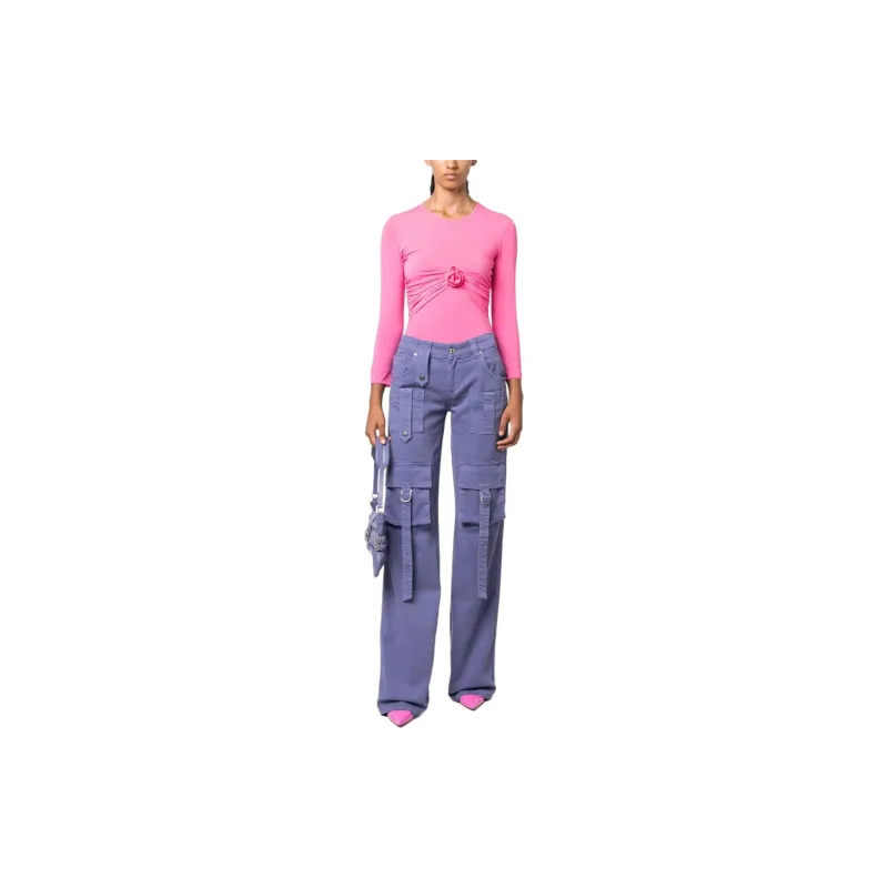 Blumarine Low-Rise Flared Cargo Jeans-2