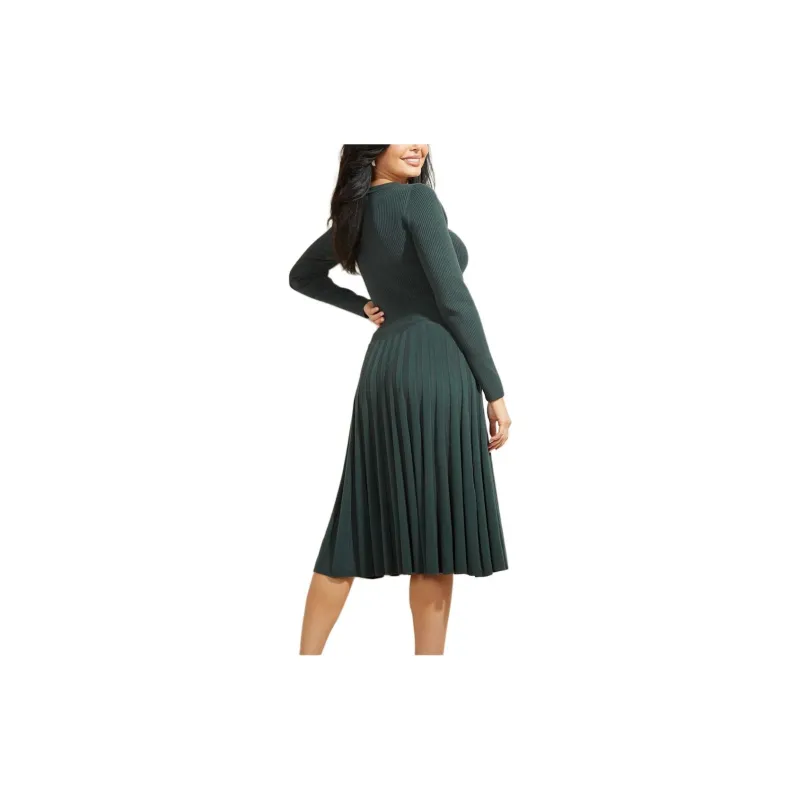 GUESS Long-Sleeved Dresses Women's Dark Green-2